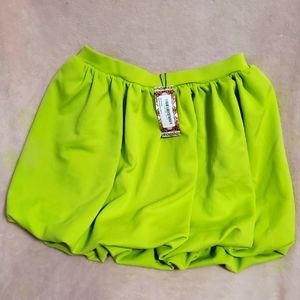 NEW Boohoo Lime Green Thick Scuba Stretchy Skirt M